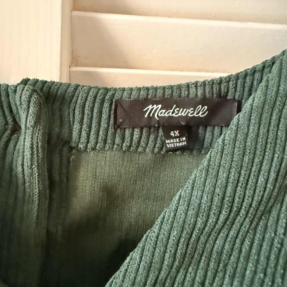 Madewell Teal V-Neck Blouse - Picture 3 of 4